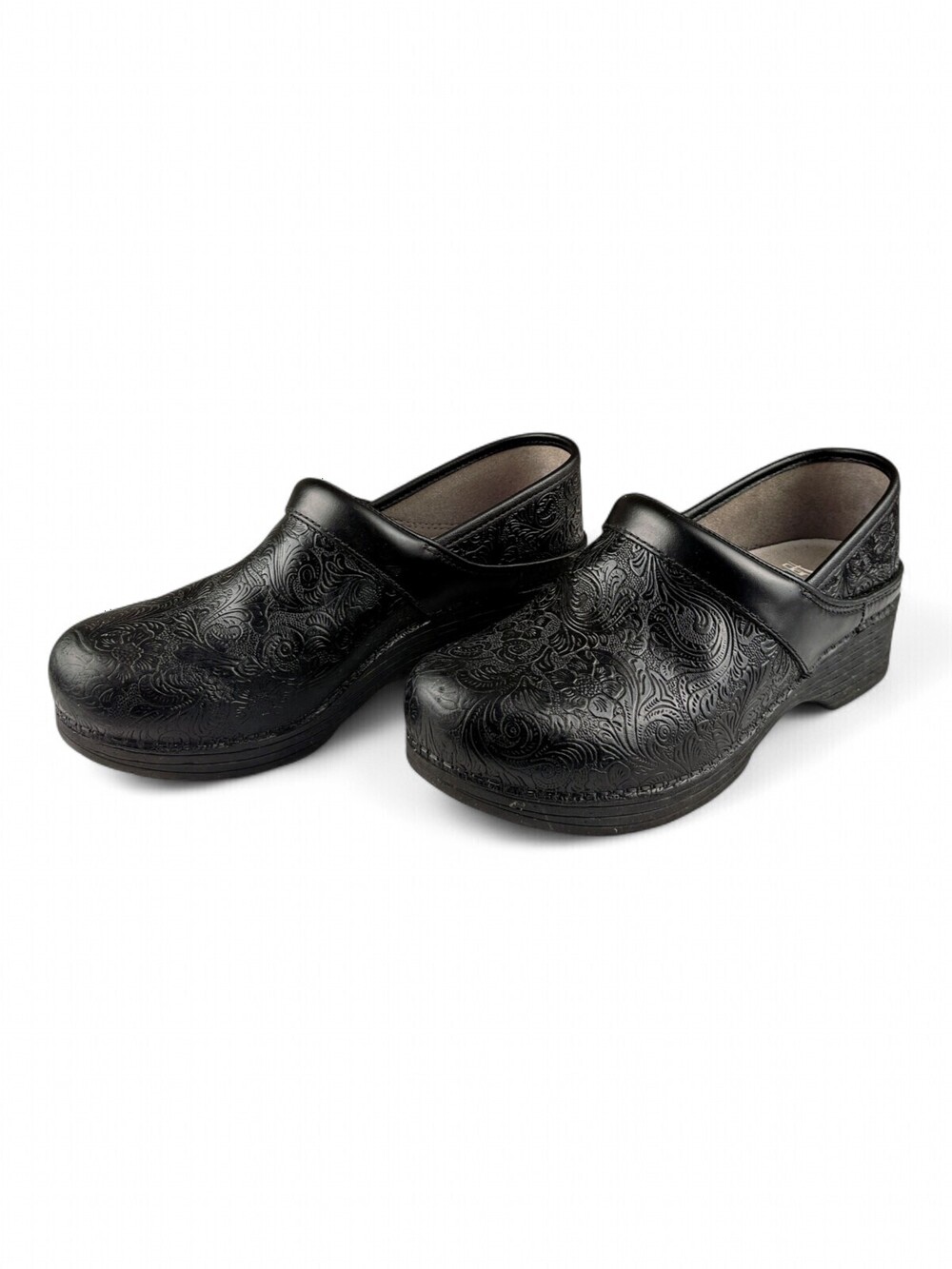 Dansko Professional Embossed Leather Clogs Black Women's US 9